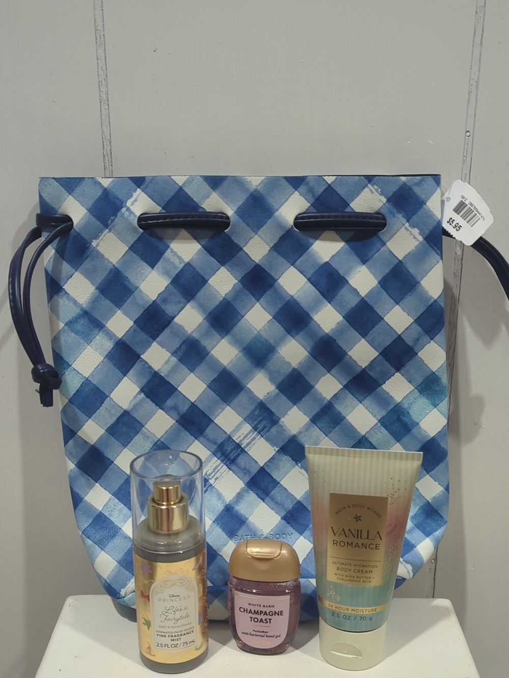 Bath & Body Works 4 Pc Gift Bag Set Fairytale, Champagne, Vanilla